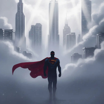Superman – The Dawn Above Metropolis | Character Silhouette Canvas Wall Art