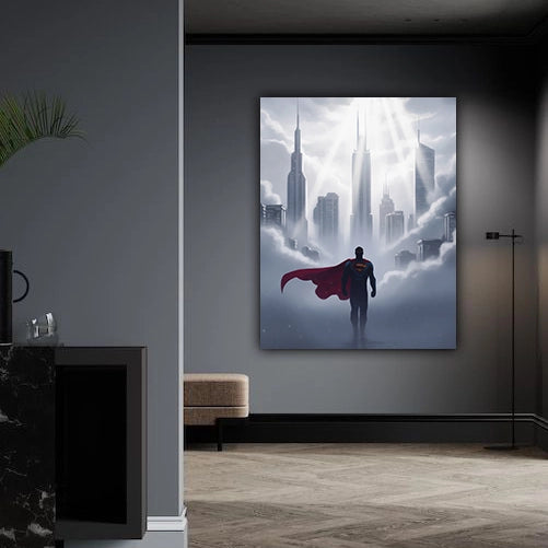 Superman – The Dawn Above Metropolis | Character Silhouette Canvas Wall Art