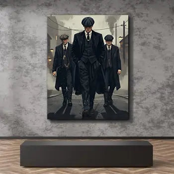 Thomas Shelby & The Peaky Blinders – Gritty Gangwalk Portrait | Canvas Wall Art