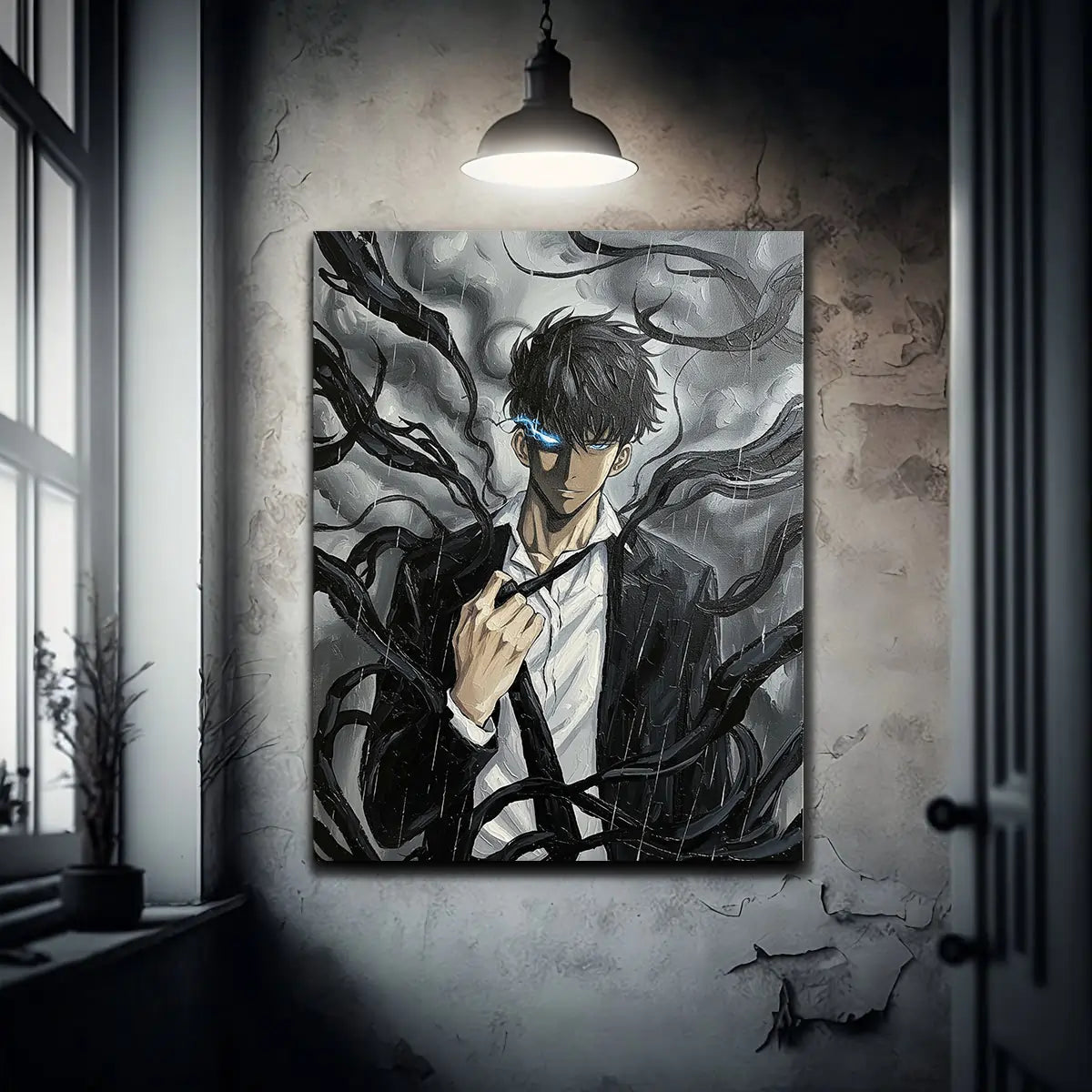 Sung Jin-Woo – Shadow Monarch Awakening | Dark Anime Power Canvas Wall Art